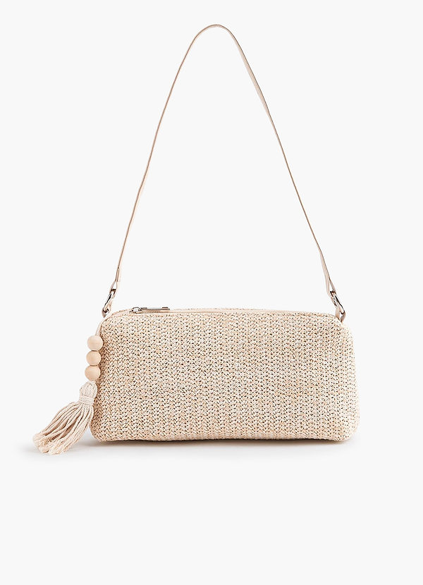 front Woven Straw Underarm Bag