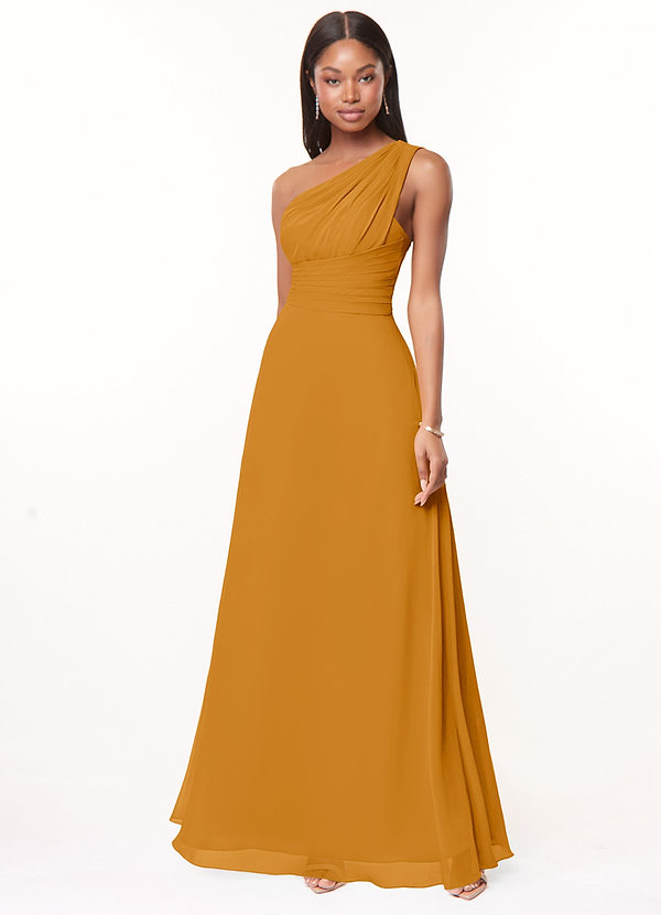 Azazie Ashley Brudtärneklänningar Klänning av A-Linje i Chiffong Ruched Knäck image1