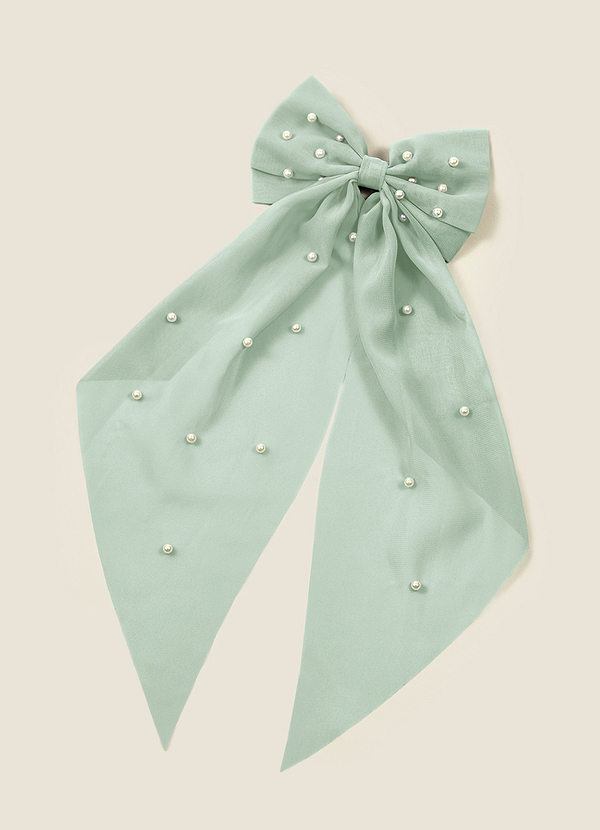front Pearl Hair Bow Hair Clip
