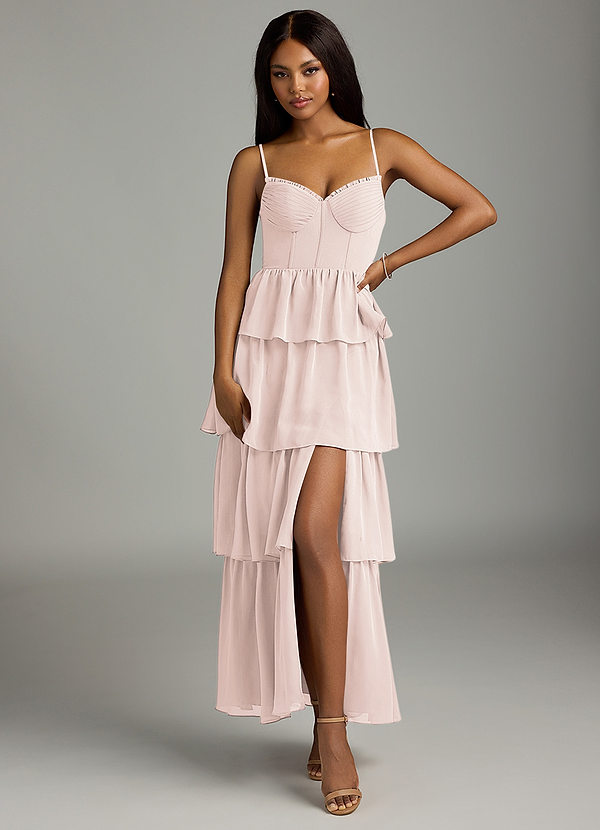 Azazie Kaiden Bridesmaid Dresses Rose Petal A-Line Sweetheart Neckline Chiffon Dress image1