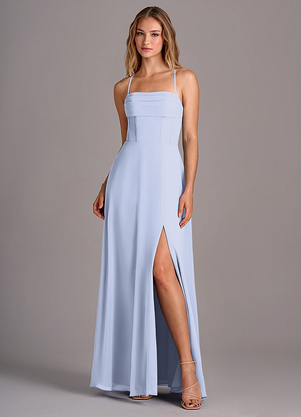 Azazie Carolyn Bridesmaid Dresses Lavender A-Line Pleated Chiffon Dress image1