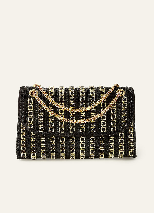 front Elegant Crystal-Embellished Evening Bag
