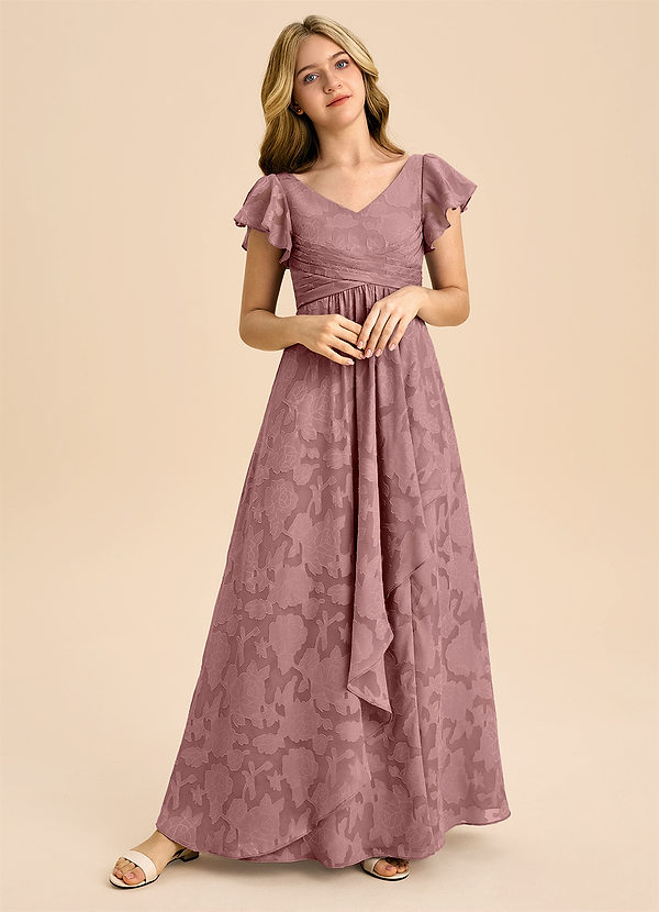 Azazie Omari Junior Klä av A-Line i Blommig Utbrändhet Plisserad image1