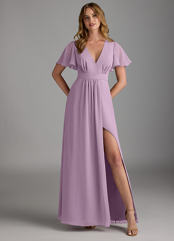 Azazie Zaniah Bridesmaid Dresses Wisteria A-Line Chiffon Dress image1