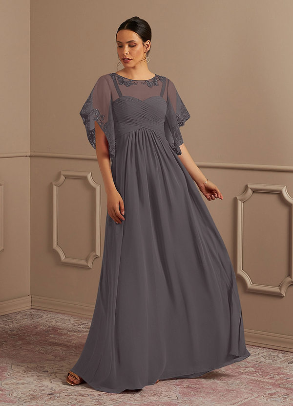 Azazie Fauna Mother of the Bride Dresses A-Line Sequins Chiffon Floor-Length Dress image1