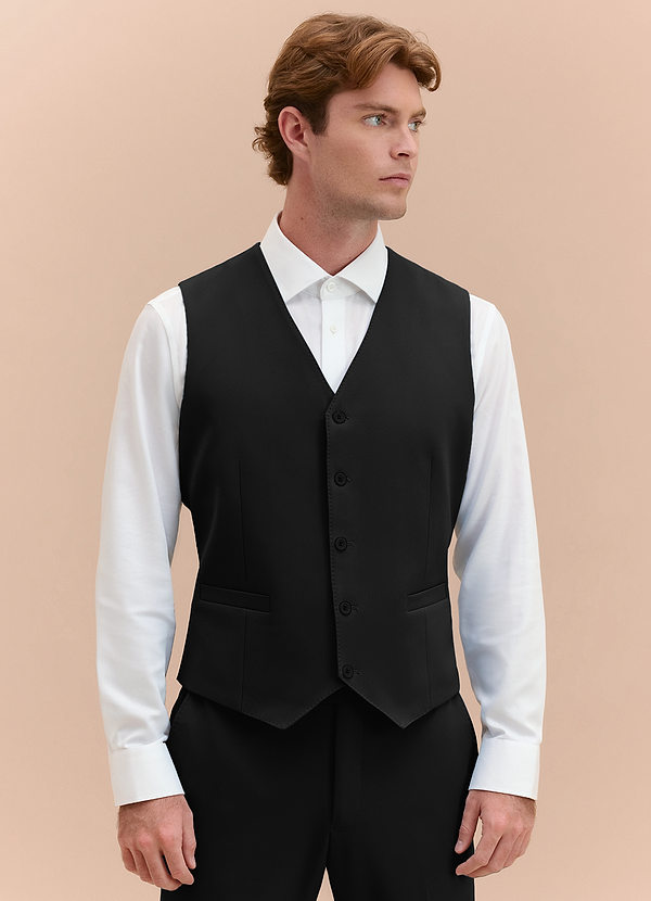 front James Negro Chaleco de traje