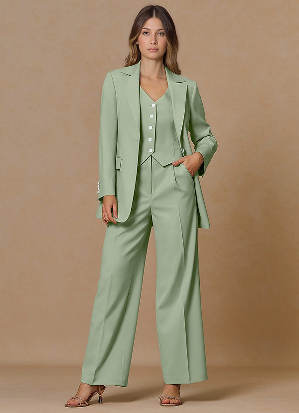 front Rowan Dusty Sage Refined Weave Performance 3-Piece Suit