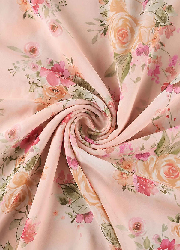 front Azazie Abstract Bouquet Floral Chiffon Fabric By the Yard