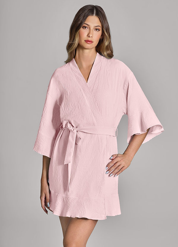 front Matching Color Ruffled Cloud-Soft Robe
