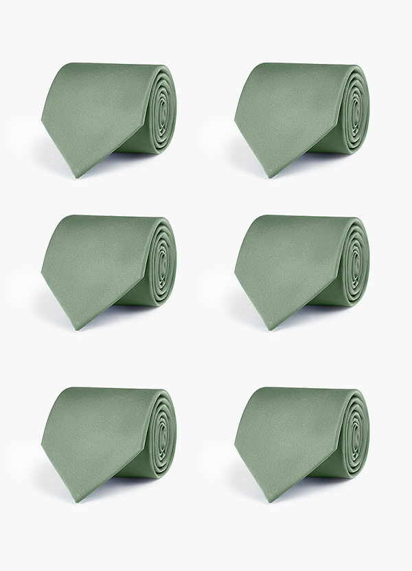 front Stretch Satin Matching Groomsmen Tie Set – 6 Pieces