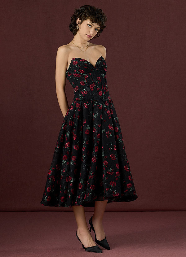 Abito Midi Nero Rosso Charisse image1
