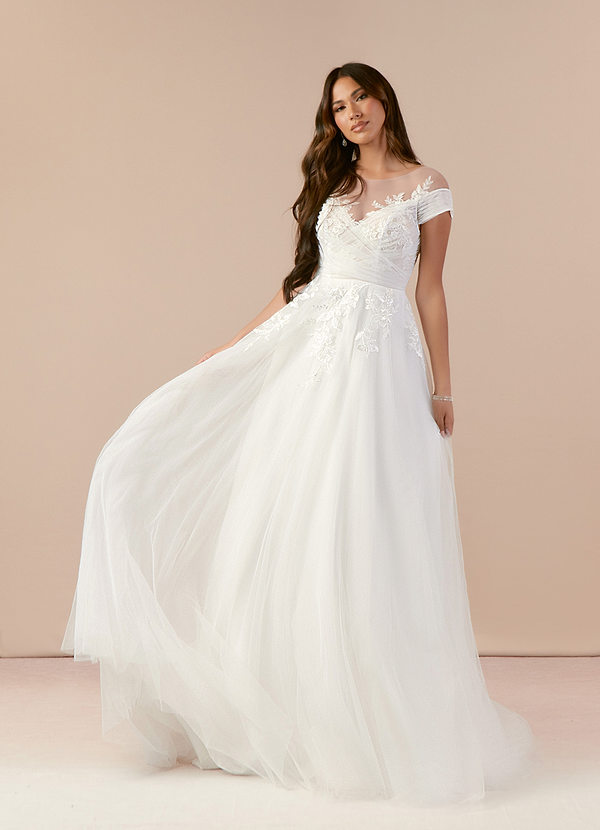 front Azazie Cindy Wedding Dress