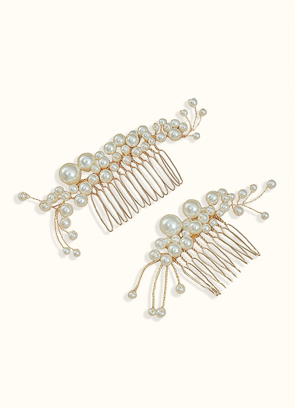 front Handmade Pearl Hair Comb