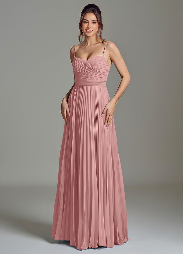 Azazie Catie Bridesmaid Dresses Dusty Rose A-Line Sweetheart Neckline Chiffon Dress image1