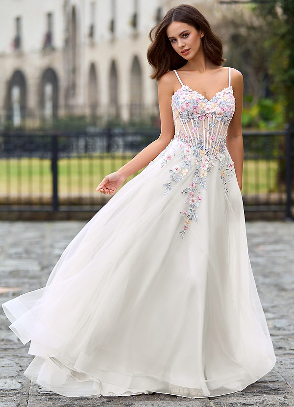 Juniper Ivoor A-lijn galajurk image1