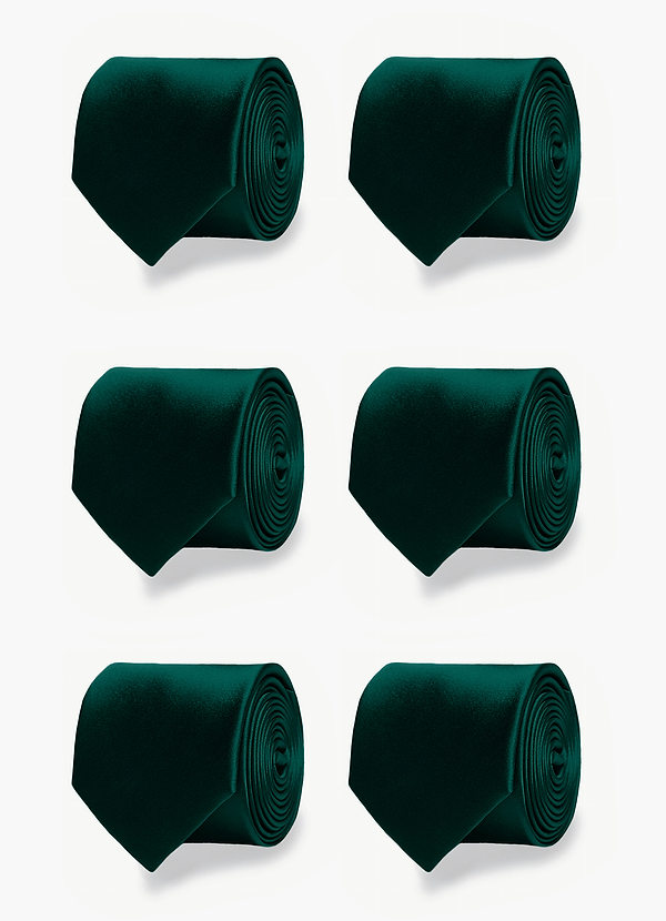 front Matte Satin Matching Groomsmen Tie Set – 6 Pieces