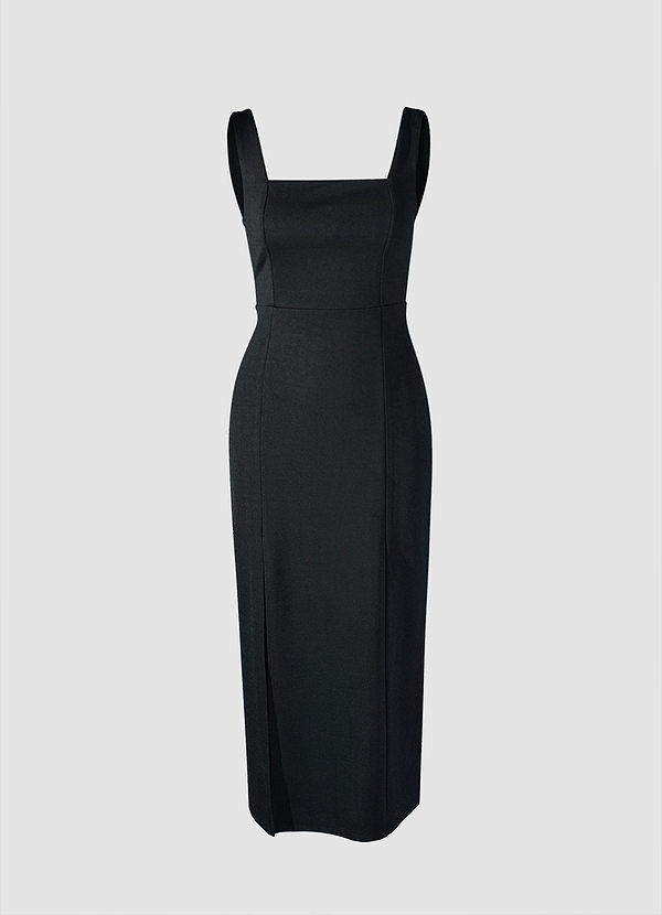 Sight To See Black Bodycon Midi Dress image2