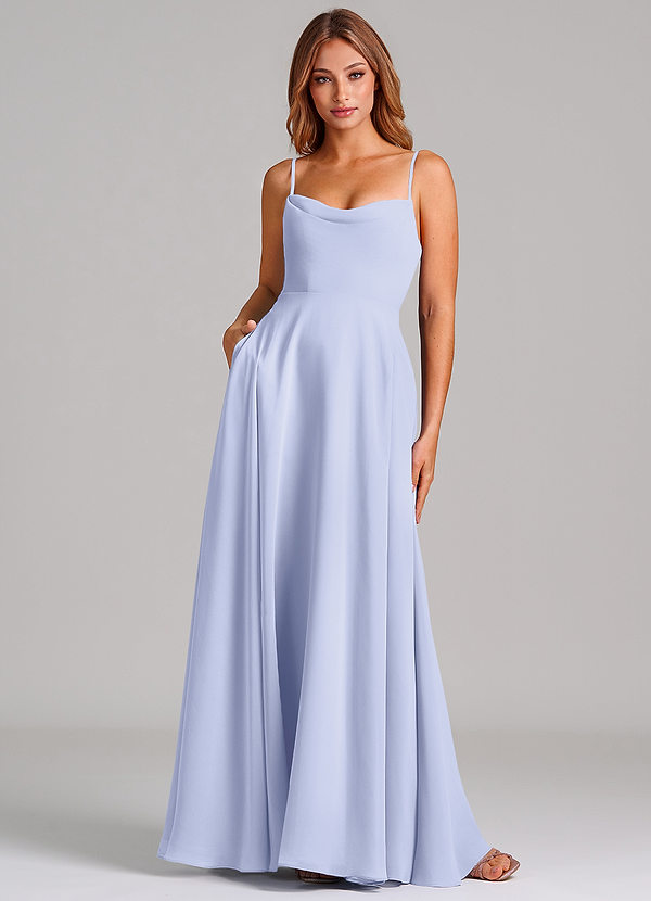 Azazie Elle Bridesmaid Dresses Lavender A-Line Pleated Chiffon Dress image1