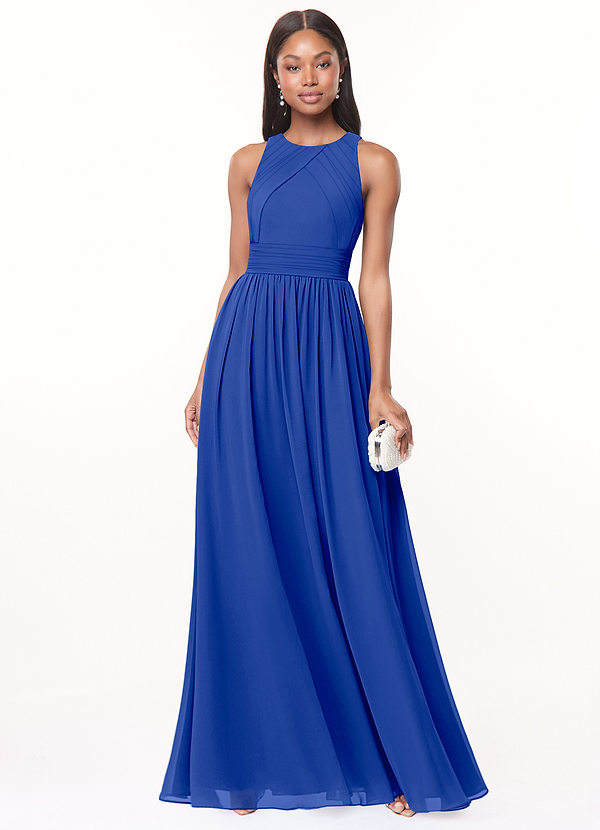 Harper A-Line Pleated Chiffon Dress