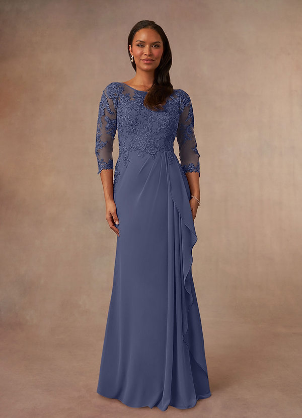 Azazie Calanthe Mother of the Brides Dresses Stormy A-Line Scoop Chiffon Dress image1