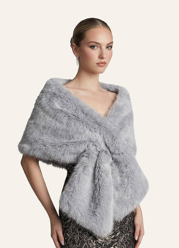 Plush Faux Fur Wrap front