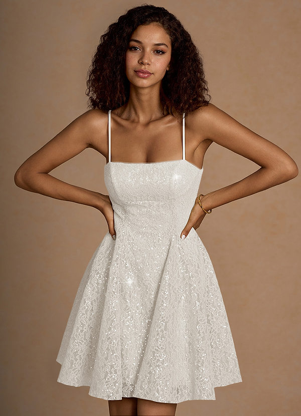 Xenia White Sequin Mini Dress image1