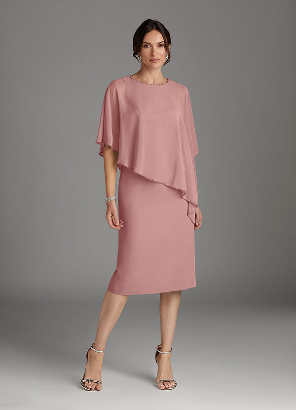 Azazie Sparrow Mother of the Brides Dresses Dusty Rose Sheath Sequins Chiffon Dress image1