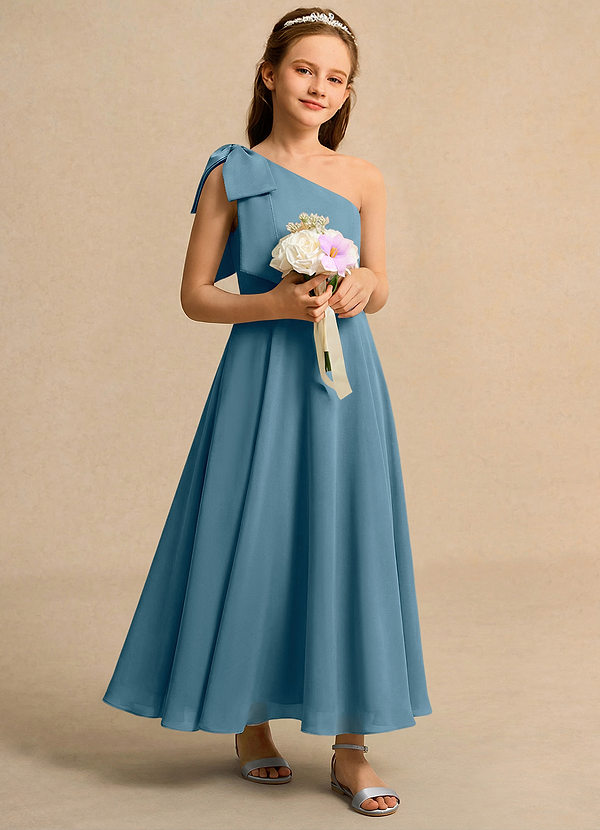 Guppy Girls Formal Flower Girl Dresses Bermuda A-Line One Shoulder Chiffon Dress image1