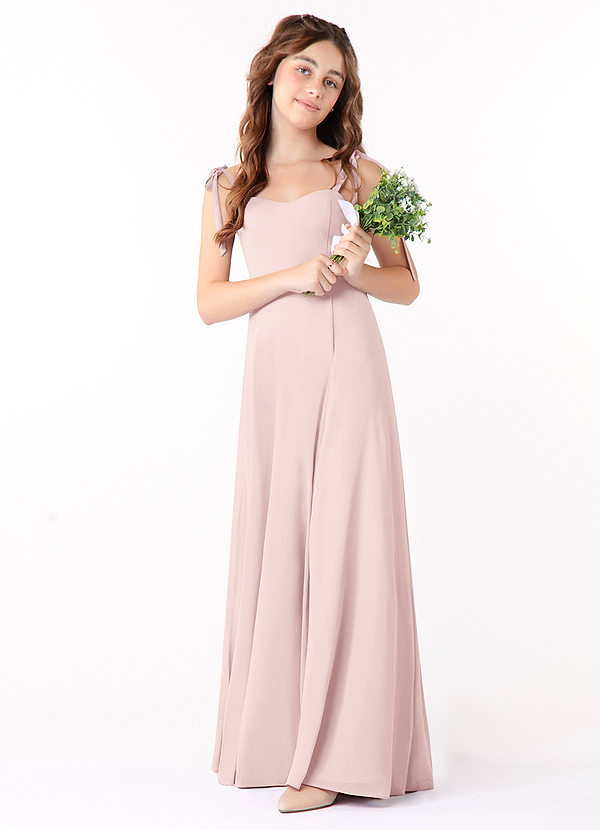 Azazie Rosey Junior Blushing Pink A-Line Sweetheart Neckline Chiffon Dress image1