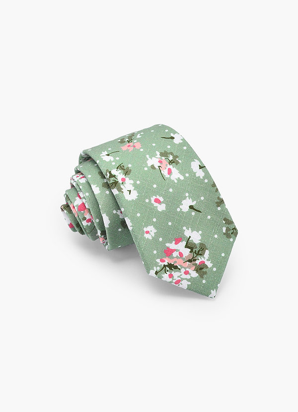 Corbata de algodón con estampado floral para hombre front