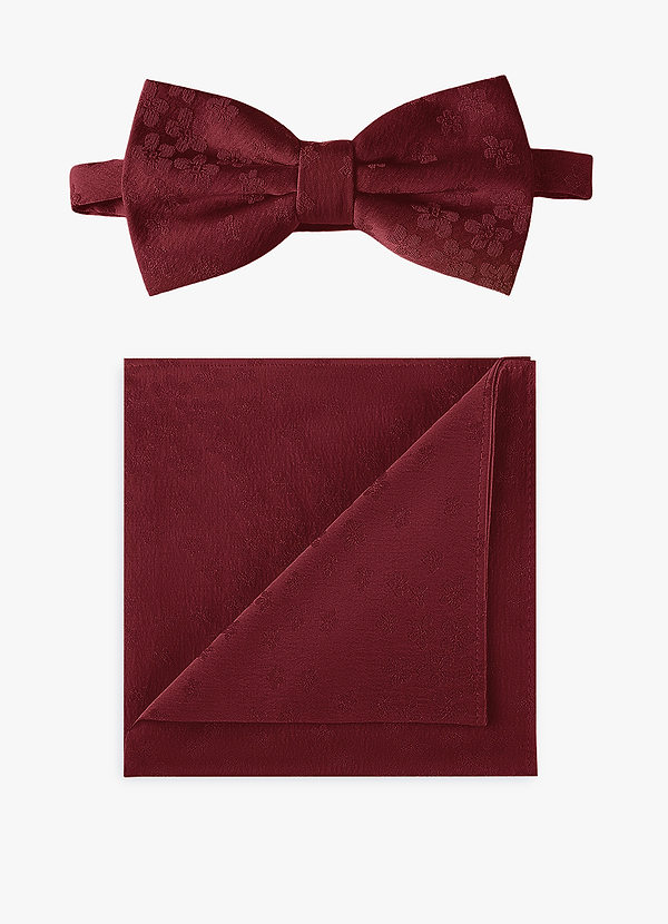front Jacquard Bow Tie & Pocket Square Set