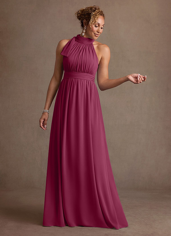 Azazie Antoinette Mother of the Brides Dresses Mulberry A-Line Pleated Chiffon Dress image1