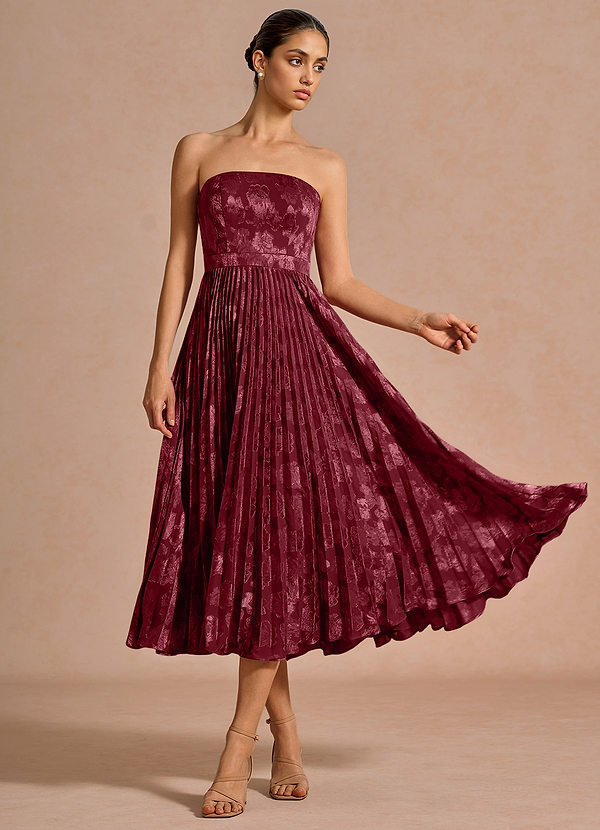 Coral Wine Midi Dress image1