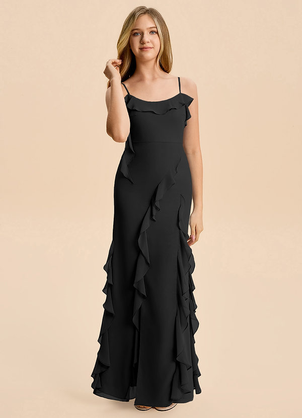 Azazie Phoebe Junior Klä av Tubklänning i Chiffong Rynkad image1