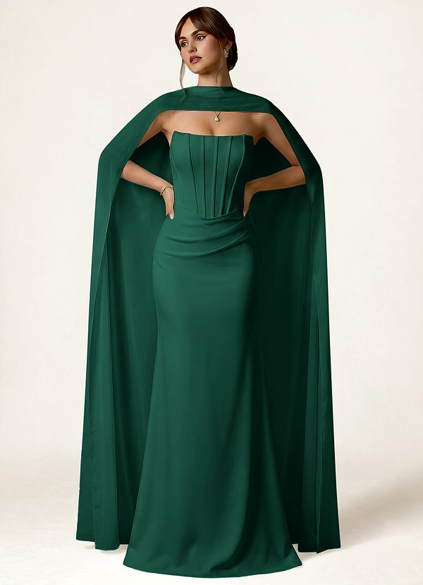 front Azazie Matching Color Chiffon Pearl Trim Scarf