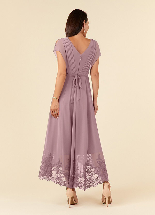Azazie Palana Mother of the Bride Dresses A-Line Lace Asymmetrical Dress image2