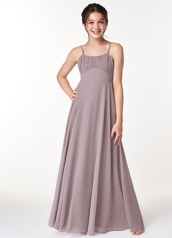 Azazie Breonna A-Line Sweetheart Neckline Chiffon Floor-Length Junior Bridesmaid Dress image1