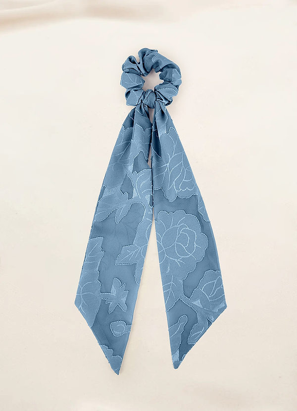 front Bijpassende kleur bloemen Burnout haar sjaal scrunchie