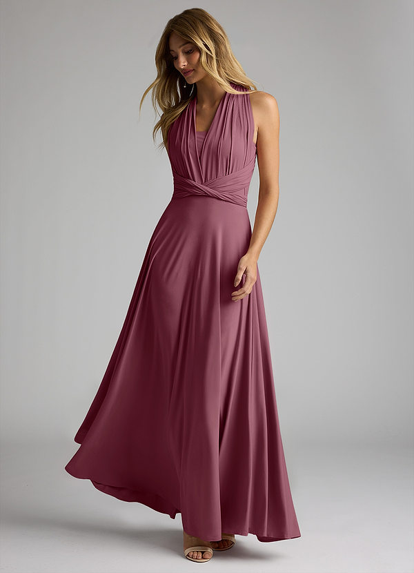 Azazie Infinity Jersey Wrap A-Line Dress Berry Bridesmaid Dresses | Azazie