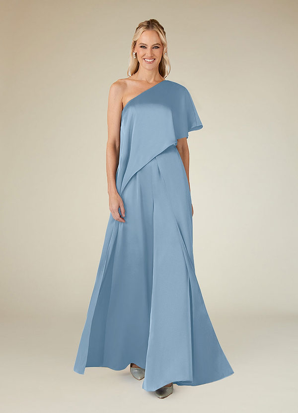 Azazie Hagretta Moeder van de Bruid Jurken Broekpak Jurk van Stretch Satijn Poederblauw image1