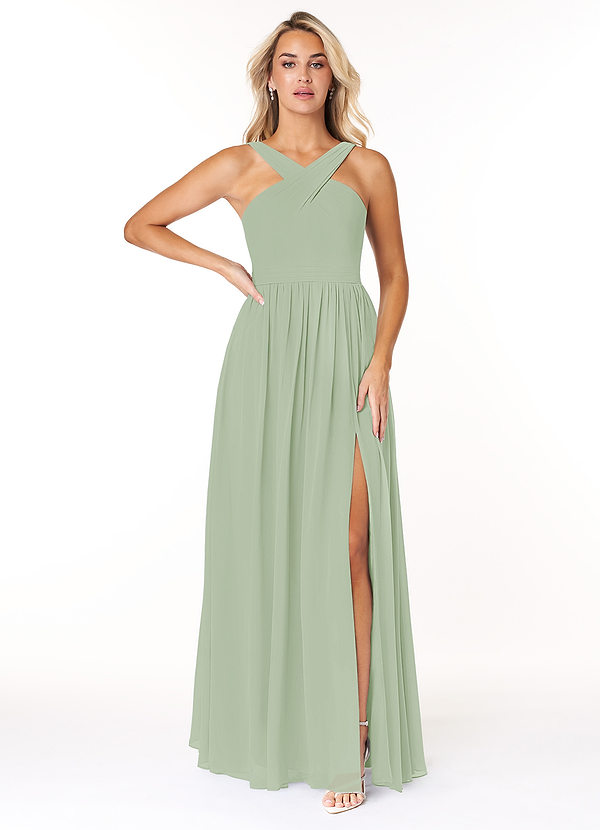 Dusty Sage Azazie Elvira Bridesmaid Dresses | Azazie