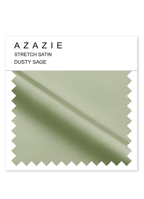 front Azazie Dusty Sage Stretch Satin Swatch