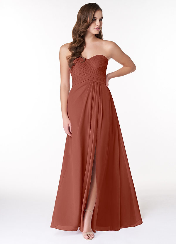 Azazie Arabella Allure Bridesmaid Dresses Auburn A-Line Sweetheart Neckline Chiffon Convertible Dress image1