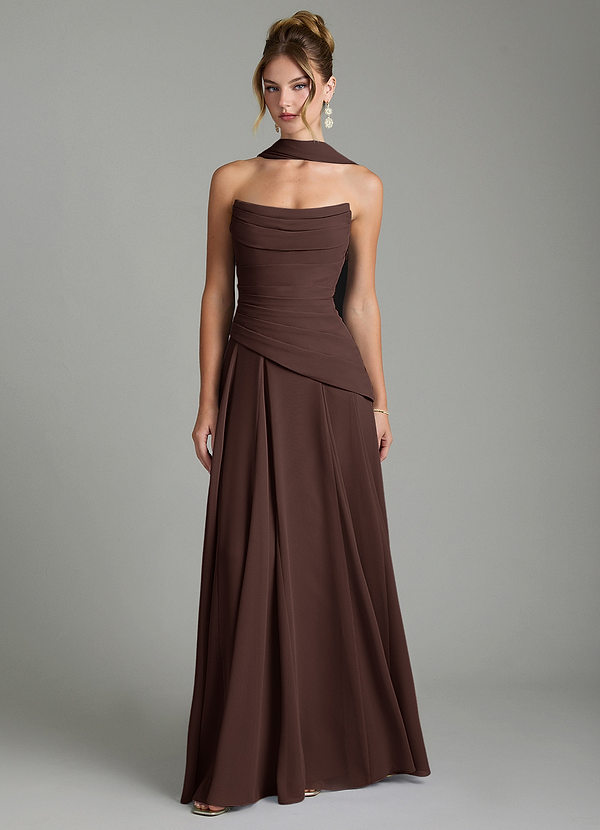 Gabriela Bridesmaid Dresses Ganache A-Line Corset Chiffon Dress image1