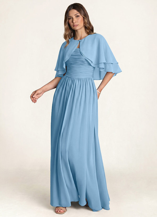 front Azazie Matching Color Chiffon Double Layer Shawl