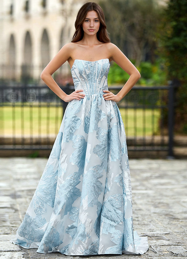 Thalia Jezioro Niebieskie Sukienka balowa Enchanted Garden z sznurowaniem i linią A image1