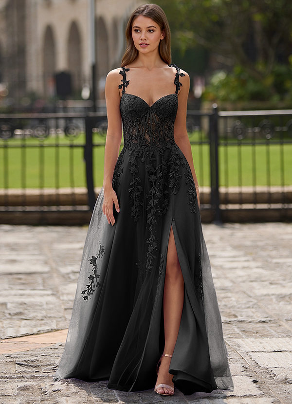 Dreamscape Schwarz A-Linien-Ballkleid image1