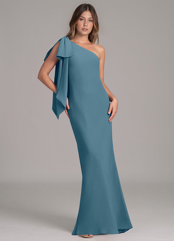 Azazie Capri Bridesmaid Dresses Bermuda A-Line One Shoulder Chiffon Dress image1