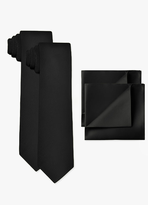 front Matte Satin Wide Tie and Pocket Square 2-Piece Set