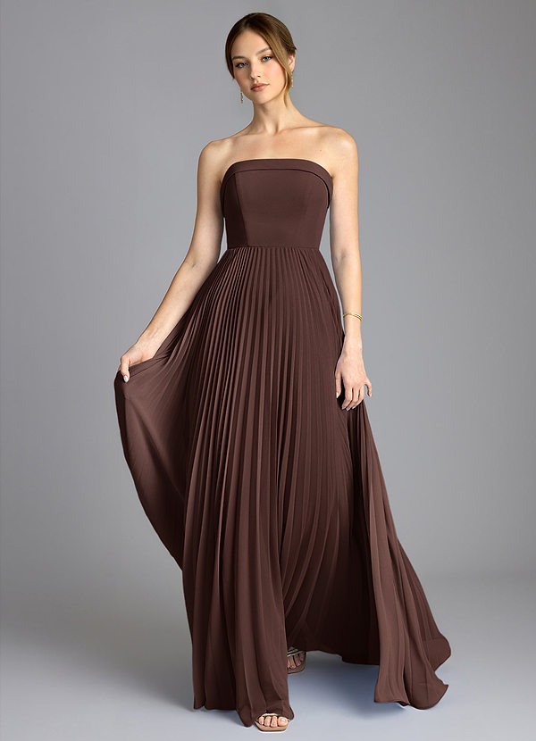 Azazie Mariana Bridesmaid Dresses Ganache A-Line Strapless Chiffon Dress image1
